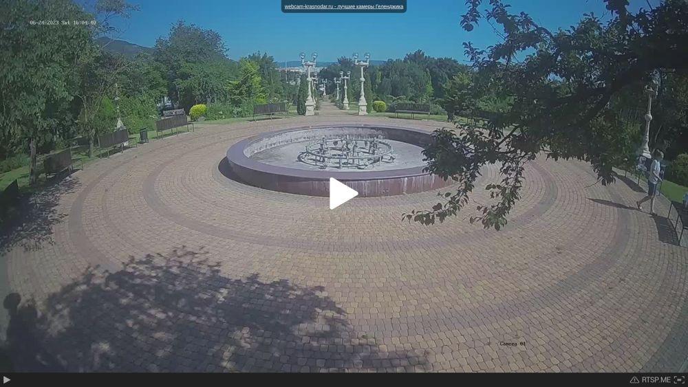 Видео круглого фонтана в парке