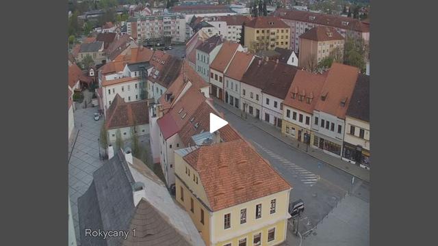 A bird's eye view of a town square