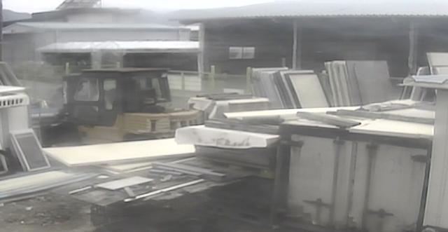 A blurry picture of a warehouse with lots of furniture
