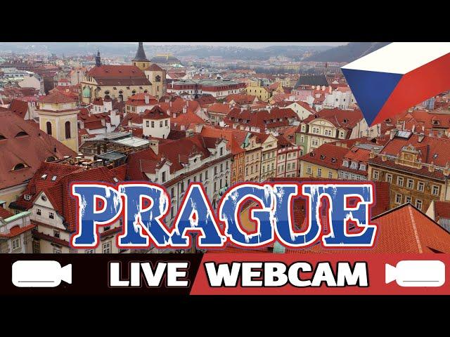 A picture of prague with the words live webcam