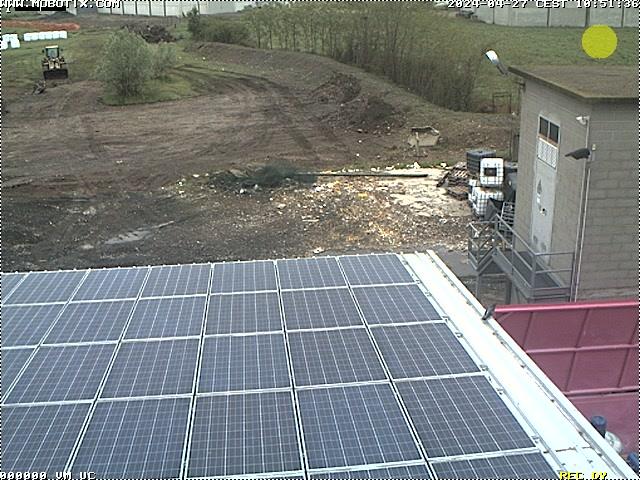 A solar panel on top of a building