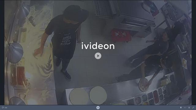 A screen shot of a kitchen with the words videon on it