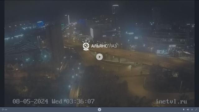 Вид с воздуха на ночной город