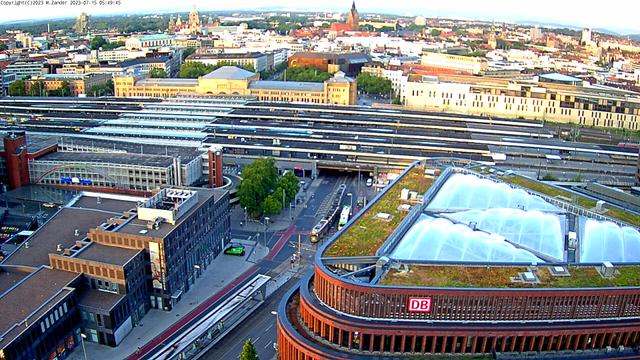 Вид с воздуха на город с зеленой крышей