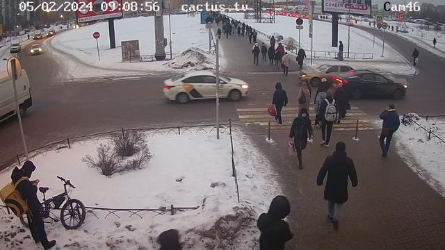 Группа людей идет по улице