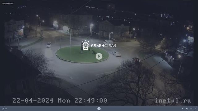 Изображение ночного парка с веб-камеры