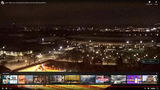 Blick vom corbusierhaus berl auf das olympiastadi