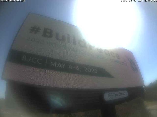 A blurry photo of a building sign