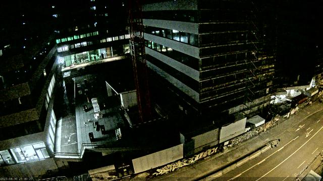 Вид с воздуха на ночной город
